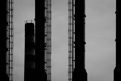 Low angle view of factory against sky