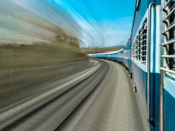 Blurred motion of train