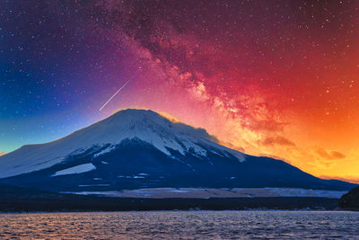 Mount fuji in japan, composite photo