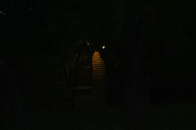 View of illuminated underground walkway