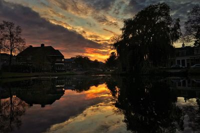 Reflection of buildings in river