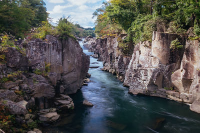 Scenic view of waterfall