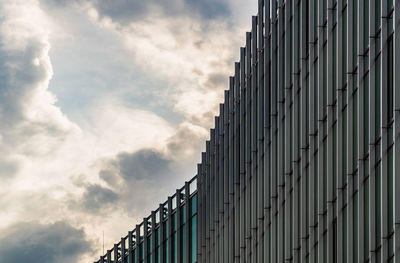 Low angle view of modern building against sky