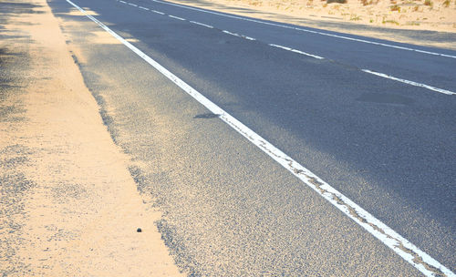 High angle view of zebra crossing on road