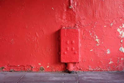 Red painted wall