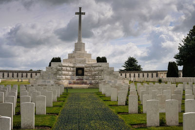 View of cemetery against sky