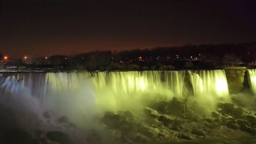 Scenic view of waterfall