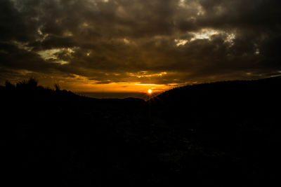 Scenic view of dramatic sky during sunset