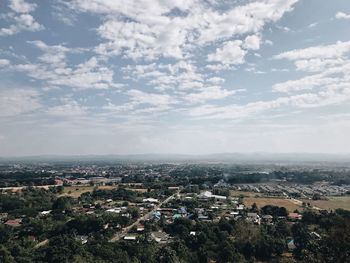 High angle view of townscape against sky