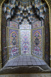 View of ornate ceiling of historical building