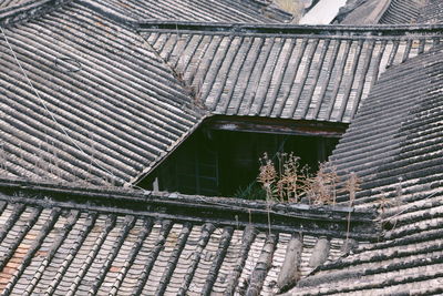 Low angle view of roof of building