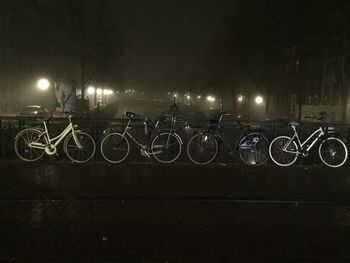 Cars parked at night