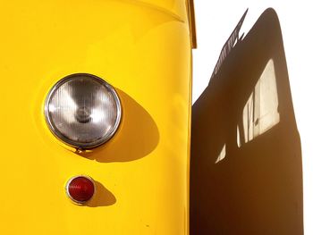 Close-up of yellow car