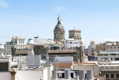 View of barcelona from the rooftop of casa batllo, spain