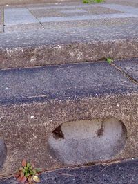 Close-up high angle view of paving stone