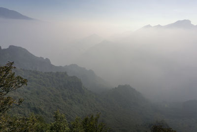 Scenic view of mountains against sky