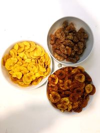 Food against white background