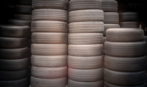 Close-up of stack of firewood