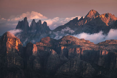 Incredible landscape with the beauty of dolomite mountains, italy.