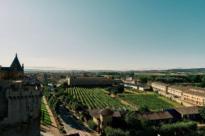 Olite, navarra spain february 20 2021, view of the city of olite