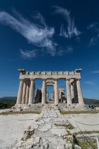 Low angle view of temple of aphaea