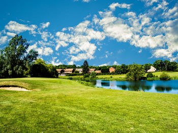 Bright sky on the golf course 