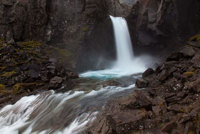 Scenic view of waterfall