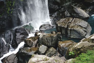 Scenic view of waterfall