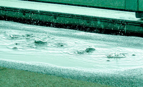 High angle view of swimming pool in sea