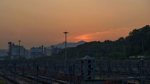 Sunset on the railway