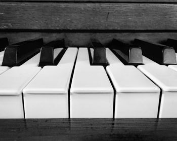 Close-up of piano keys