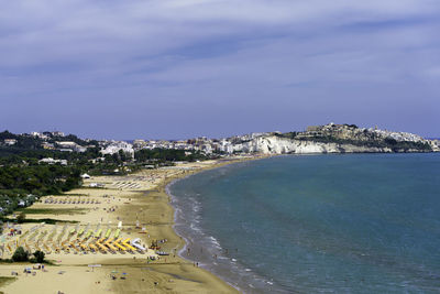 High angle view of beach against sky