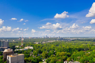 High angle view of townscape against sky