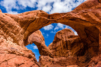 View of rock formations in desert