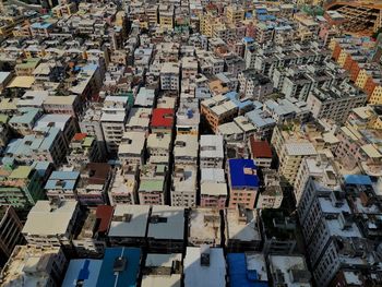 High angle view of buildings in city