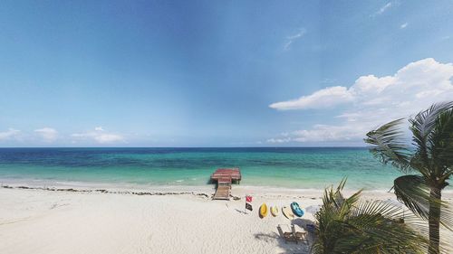 Scenic view of beach against sky