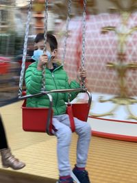 Child on merry-go-round 