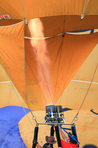 High angle view of tent against ceiling