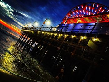 View of illuminated city at night