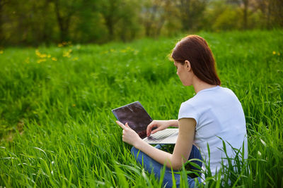 Woman using mobile phone