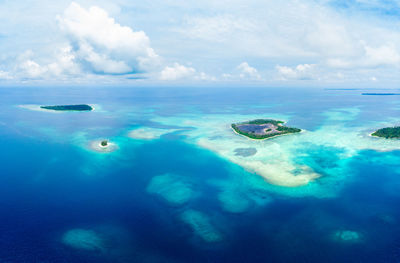 Aerial view of sea against sky