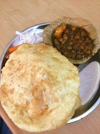 Close-up of served food in plate