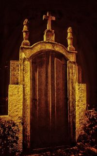 Illuminated historic building at night