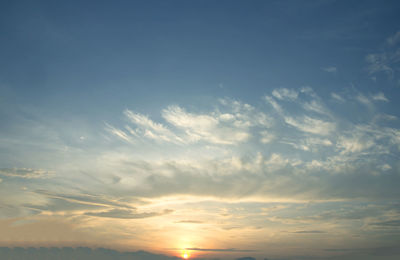 Low angle view of sky during sunset