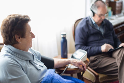 Senior woman resting at hospital