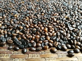 Close-up of roasted coffee beans