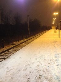 Empty road at night