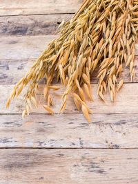 High angle view of corn on table