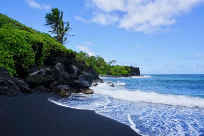 Scenic view of beach against sky