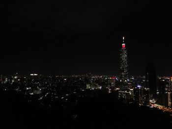 Illuminated city at night